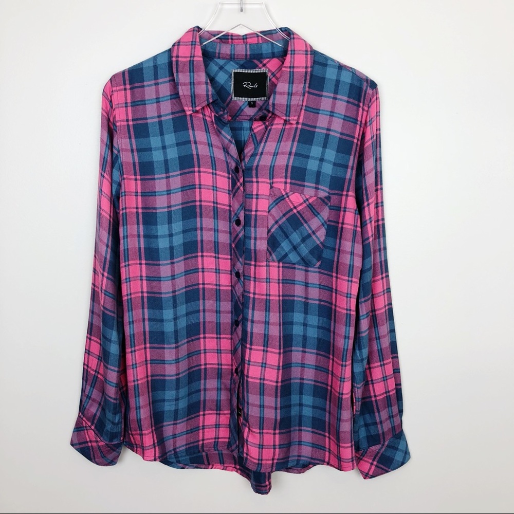 Rails Pink & Blue Plaid Button-Down Shirt